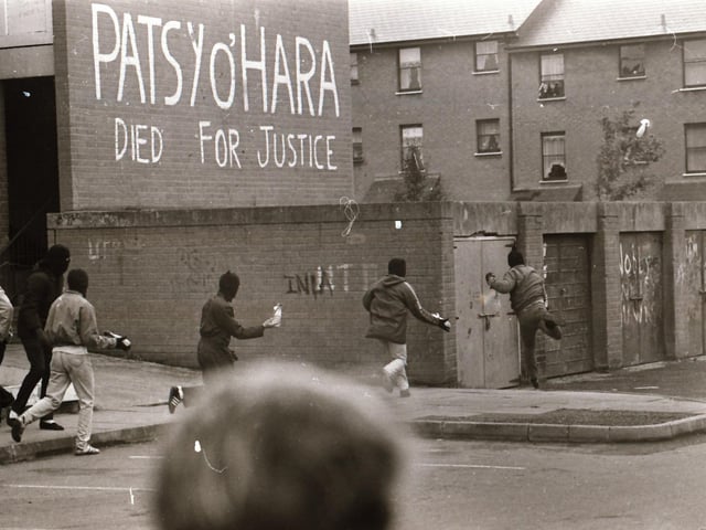 Scenes from the Bogside during rioting on August 12.