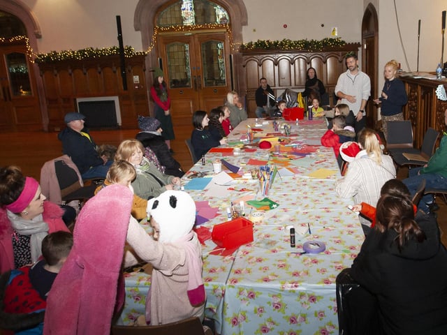 One of Saturday’s Arts and Crafts Workshops ready to begin at the Guildhall.:.