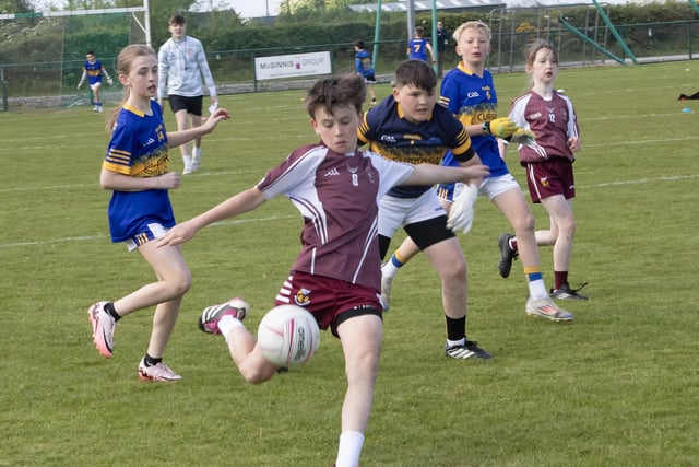 Action from Friday's game between Dernaflaw PS and St. Canice (Feeney) at Faughanvale. (Photos: Jim McCafferty Photography)