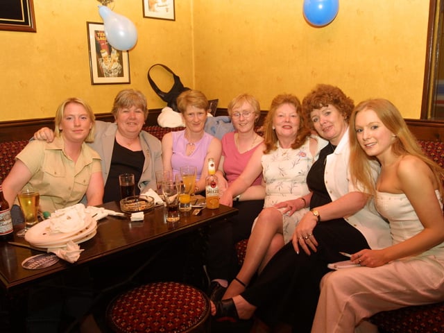 Paula Duddy, Marjorie Clift Collette Duddy, Patricia Quinn, Mona Chambers, Agnes Webb, and Deborah Chambers pictured at the birthday celebrations