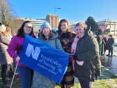 RCN Nurses on strike outside Altnagelvin Hospital.