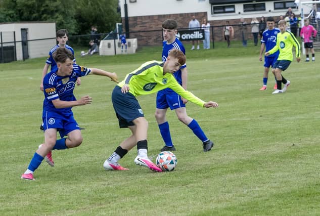 Foyle Cup action from the u-16 Trojans v. Wickow Youth League game at Oakland Park, Derry on Tuesday evening. (Photos: Jim McCafferty Photography)