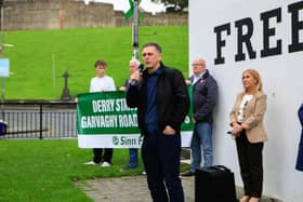 Shaun Harkin at a rally in support of the Garvaghy Road residents in Derry. (Photo - Tom Heaney, nwpresspics)