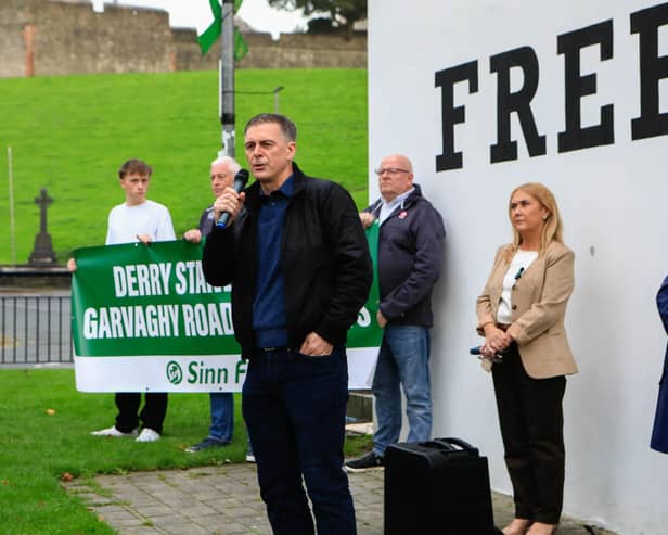 Shaun Harkin at a rally in support of the Garvaghy Road residents in Derry. (Photo - Tom Heaney, nwpresspics)
