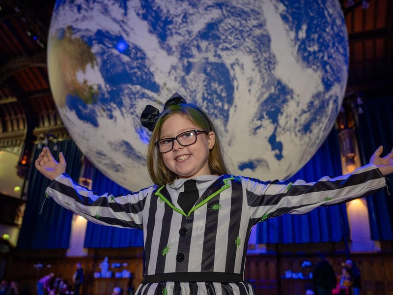 Eight years old Anna Derges reaches out to the planet during a Mini Melo-Beats session led by Ruth McPhillips which brought an offering music, movement, and multi-sensory sessions for babies, toddlers, and children with special educational needs (SEN).