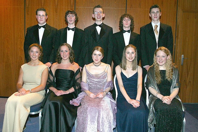 From left (seated), Alison Fullerton, Rachel Simpson, Jaonne Doherty, Hannah McCarthy, and Rosie Critchlow.  Back row, Alan Campbell, Frank Sinton, Lea Milligan, James O'Donnell and Daniel Black.  (0402T15).
