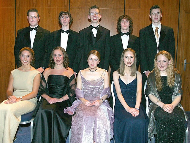 From left (seated), Alison Fullerton, Rachel Simpson, Jaonne Doherty, Hannah McCarthy, and Rosie Critchlow.  Back row, Alan Campbell, Frank Sinton, Lea Milligan, James O'Donnell and Daniel Black.  (0402T15).