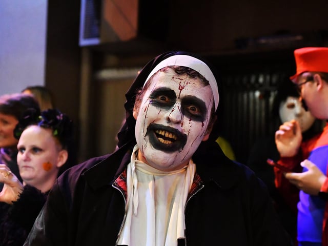 Spectator pictured at the Halloween parade. Photo: George Sweeney