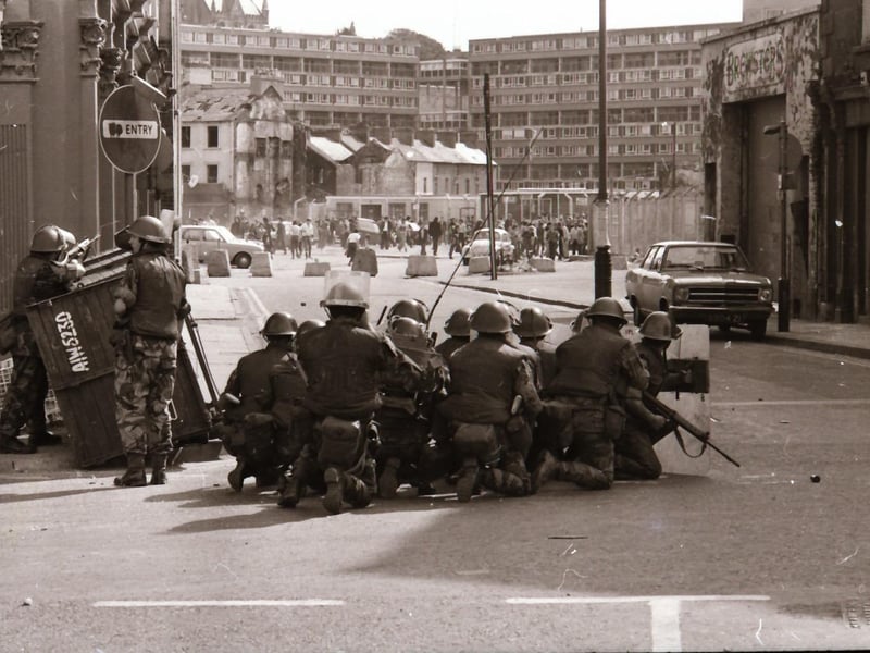 Trouble flares in Derry during the marching season in August 1975.