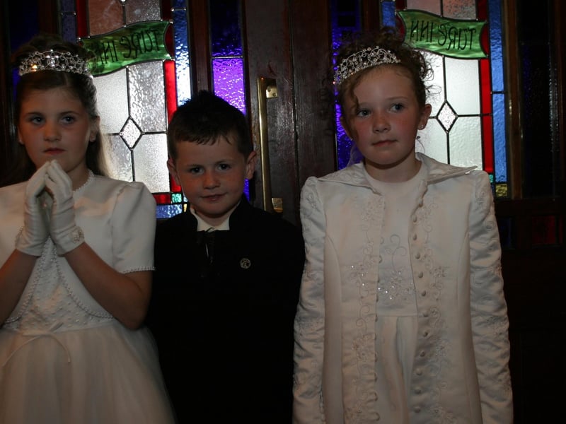 Celebrating a first communion as a family.