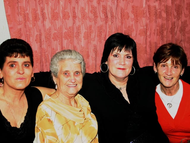 Left to right Bridie, Mum Annie, Birthday Girl Noreen and Mary enjoying the party. 2271/dd : Parties and celebrations January 2006: Noreen Kennedy.
