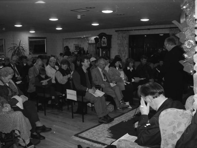 Attendees at a service of commemoration at the Foyle Hospice in Christmas 2000.