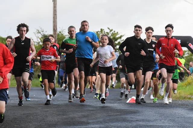 Competitors at the Doire Trasna 5K along Corrody Road last week. Photo: George Sweeney