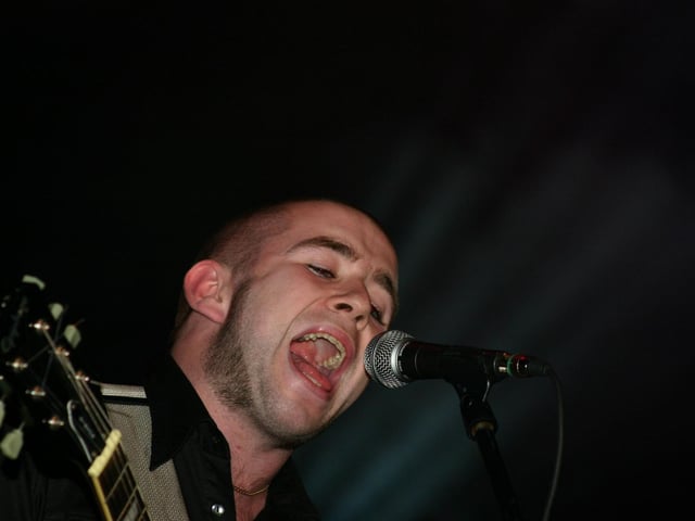 Chadsko's Oisin Canning in action at the Battle of the Bands 330dd