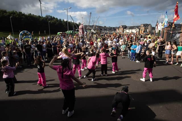 A dance troupe entertaining the crowd at the Gasyard last year. (Photos: Jim McCafferty Photography)