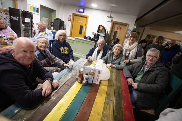 Some of the attendees at Thursday's 'Human Library' event in Creggan pictured with OLT's Sinead Devine.