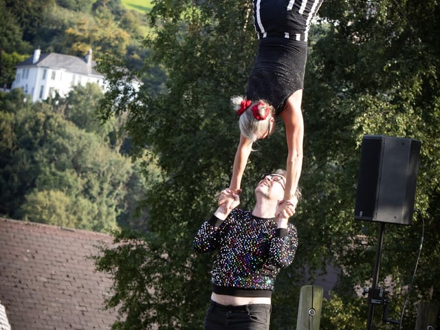The Tumble Circus performing at Abercorn Park on Tuesday evening as part of Feile 25. (Photos: Jim McCafferty Photography) : .