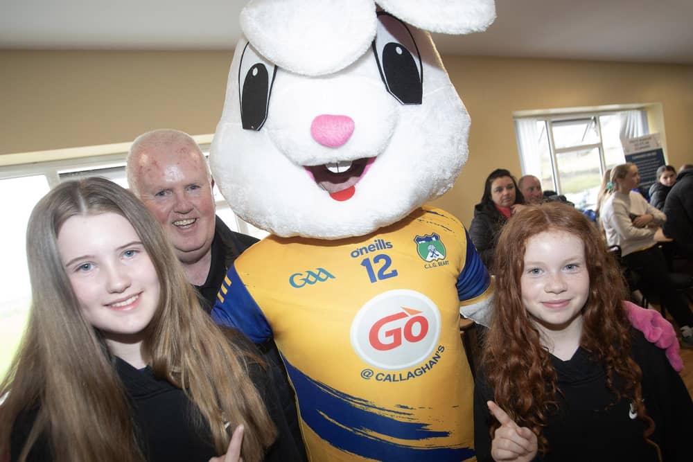 Club Chair Liam Gallagher pictured with his two granddaughters and the Easter Bunny on Saturday last.