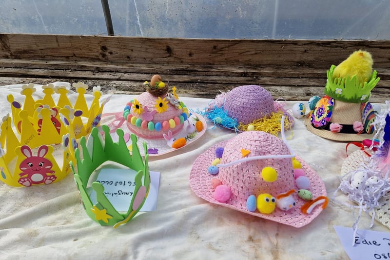 Easter crafts on display at the event.