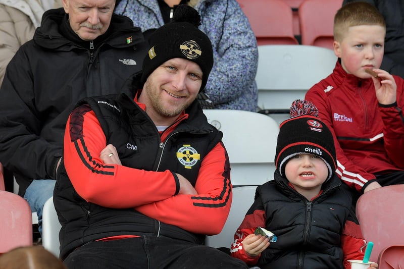 Fans in Celtic Park for Derry’s game against Roscommon. Photo: George Sweeney