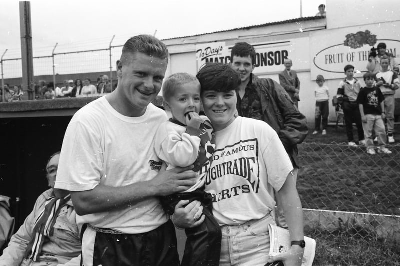 'Gazza' meets a young fan at the Brandywell.