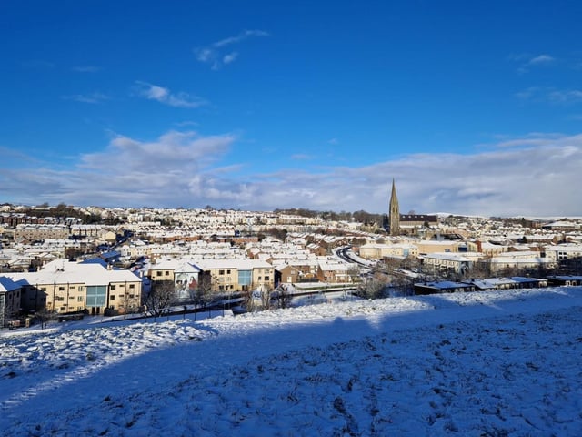 The Bogside, Creggan, St. Eugene's Cathedral and Rosemount from Grand Parade.