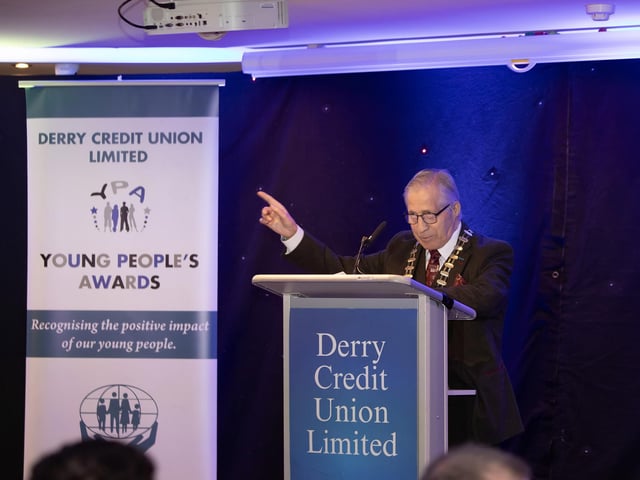 Martin Busch, President Irish League of Credit Unions, addressing the attendance at Monday's awards.