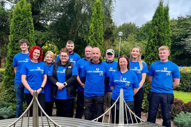 Ni Water volunteers on the grounds of Foyle Hospice.