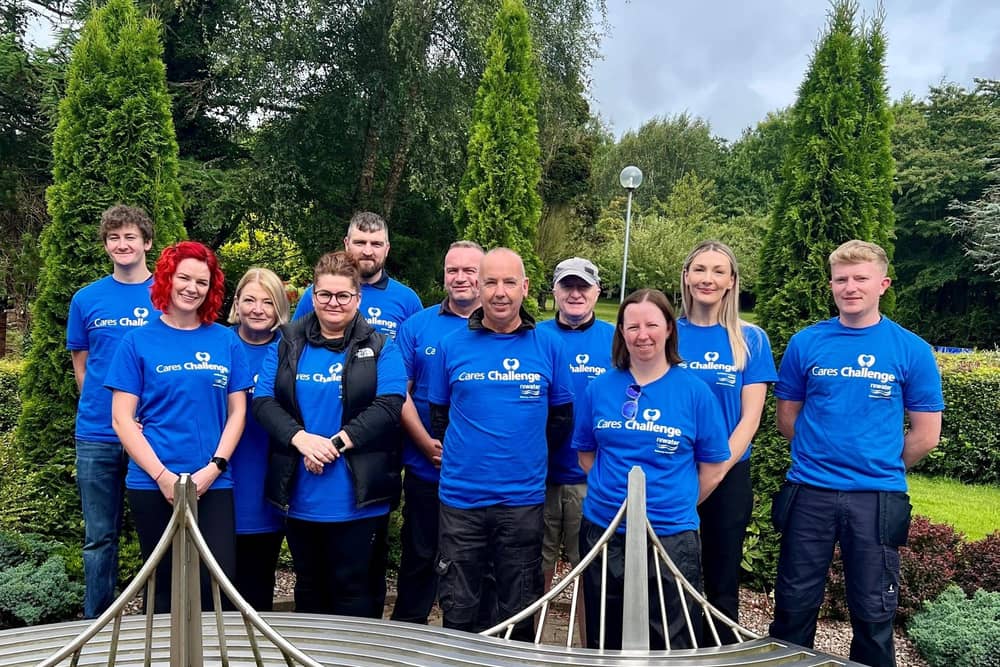 Ni Water volunteers on the grounds of Foyle Hospice.