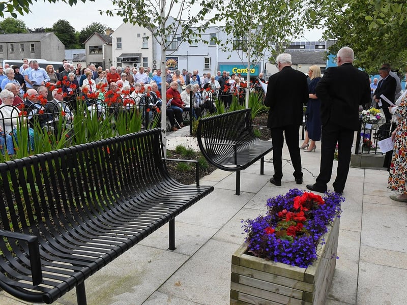 A newly – refurbished memorial to the Claudy car bombing on 31 July 1972 was unveiled on the 52nd anniversary on Wednesday evening. Photo: George Sweeney