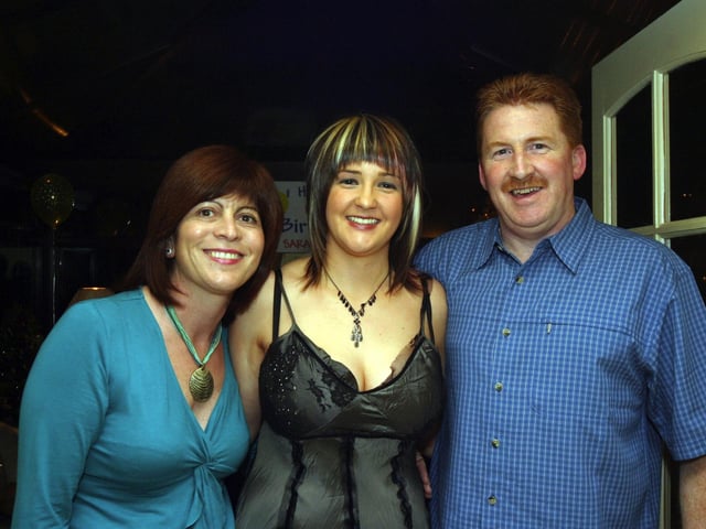 Sarah-Jane pictured with her uncle Don and aunt Mary as she Celebrates her 18th Birthday at home.0004/JML. : Parties across Derry in January 2006.