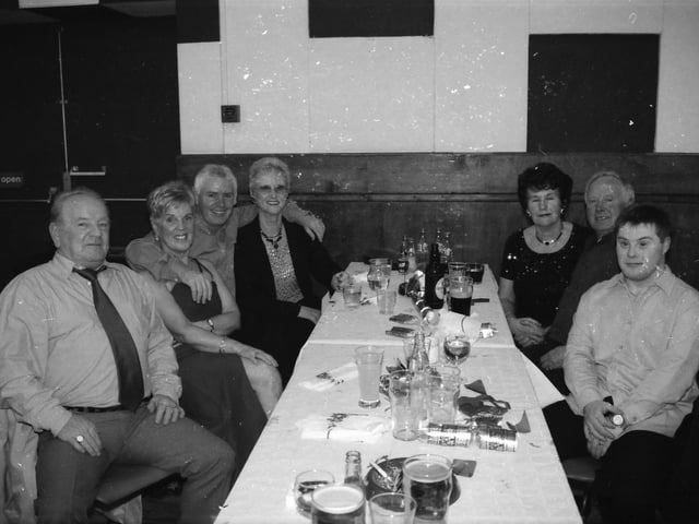 A group at the St. Eugene's Parish Hall Christmas dinner and dance in 2000.
