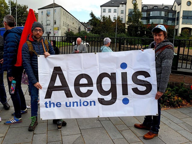 AGEIS Union was represented at the Derry Against Fuel Poverty march and rally on Saturday afternoon last. Photo: George Sweeney. DER2239GS – 106