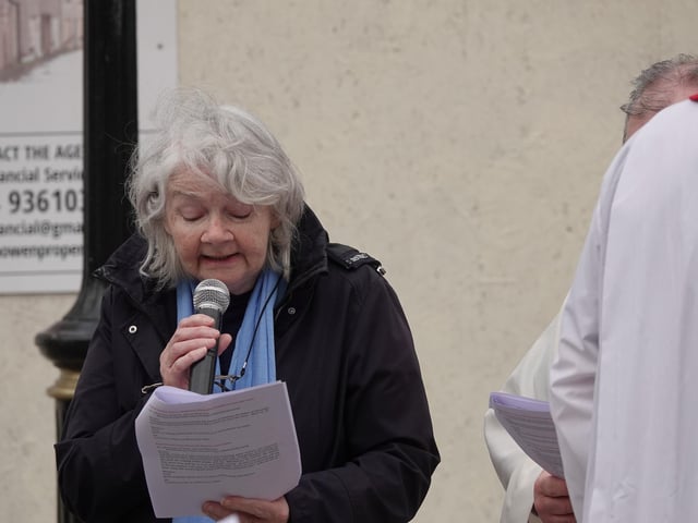 The Palm Sunday Procession on Sunday, March 24 from St, Mary's Oratory in Buncrana, during which prayers and reflections were offered and read.