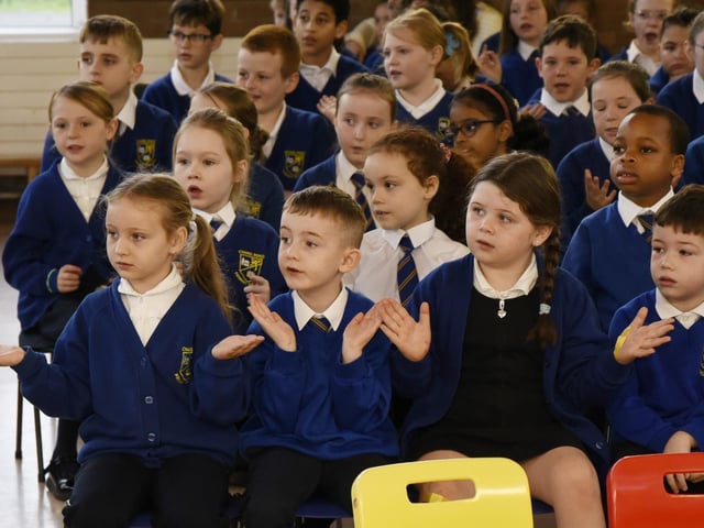 Chapel Road Primary School special assembly to celebrate winning Primary School of the Year- County Derry at the recently held Local Women Education Awards.