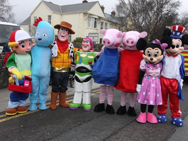 Mickey, Minnie and friends at Sunday's parade in Buncrana. 1903JM21