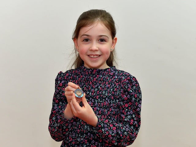Holly McLaughlin was awarded third place in P4 Poem at the Feis Dhoire Cholmcille on Tuesday at the Millennium Forum. Photo: George Sweeney. DER2315GS – 172