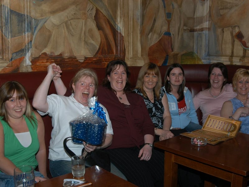 Staff and members from the Foyle Newpin Women’s Centre in Jasmine Court, Gobnascale, after an evening to raise funds for the centre. L-R: Nadine, Eileen Jones, Ronagh O’Donnell, Eleanor Bradley, Susan, Sharon Jones and Patricia were having a ball in Martha’s Vineyard.