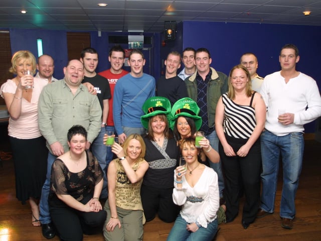 Revellers are Tesco's St. patrick's Day party.  (2103JM02):.