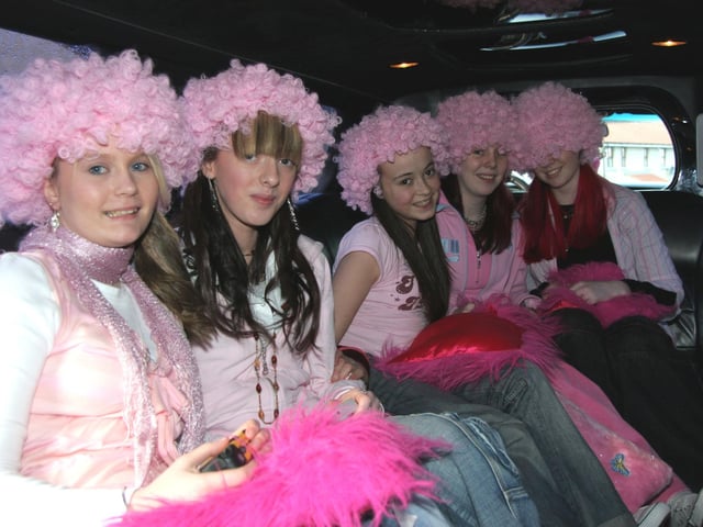 All girls together as the party continues in the limo 0030JML : Parties and celebrations March 2006: Deanna Carter.