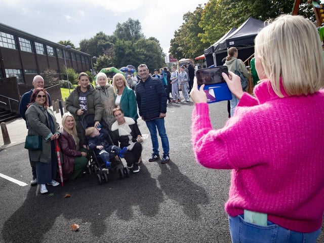 Everyone in for a picture during Saturday's GSAP End of Summer Festival at St. Brigid's College, Carnhill, Derry. (Photos: jim McCafferty Photography)
