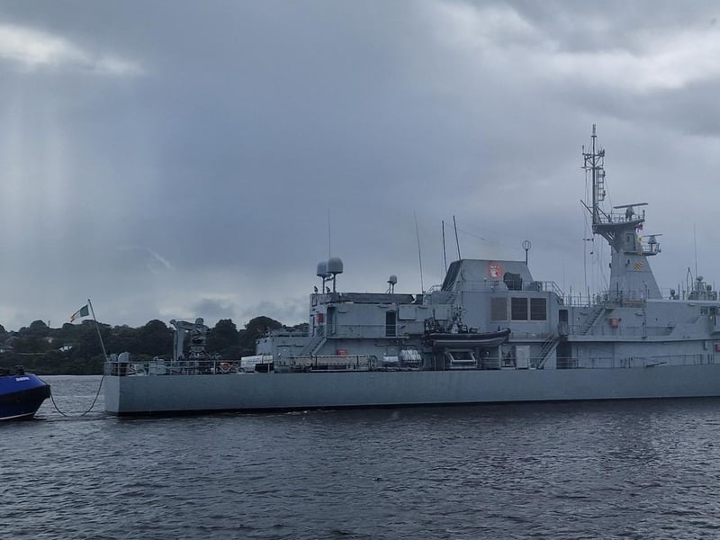 The Irish Army Offshore Patrol Vessel LÉ Samuel Beckett was spotted in the River Foyle Quay docks on Friday, September 12. Breaking from tradition, the LÉ SAMUEL BECKETT marks a new era for Irish Naval Service ships. Traditionally named after mythical Irish heroes, this vessel honours a world-renowned Irish playwright and author.