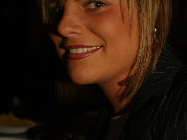 Party celebrations back in 2004: Kerry Nicholls.