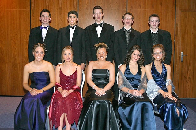 From left (seated), Kim Hamilton, Kathryn Lintin, Mellisa Crockett, Sarah McConnell and Chloe Simpson.  Back row, Steven Campbell, Jon Fallaha, Andrew Galbraith, Michael Simpson and Dwain Hill. (0402T10).