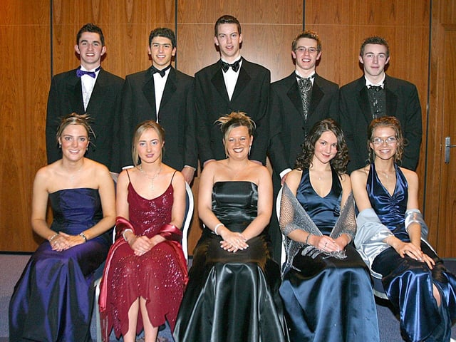 From left (seated), Kim Hamilton, Kathryn Lintin, Mellisa Crockett, Sarah McConnell and Chloe Simpson. Back row, Steven Campbell, Jon Fallaha, Andrew Galbraith, Michael Simpson and Dwain Hill. (0402T10).