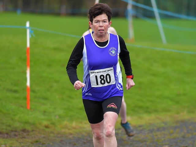 Foyle Valley’s Catherine Moran (180) competing in the Spartans open cross country 6k race at Thornhill College on Saturday. Photo: George Sweeney
