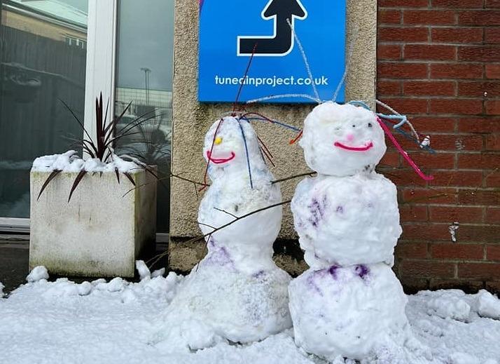 From Aine Vinny McFadden: 'The students & staff at Tuned In Project - TIP were busy this morning making our little snow people!'
