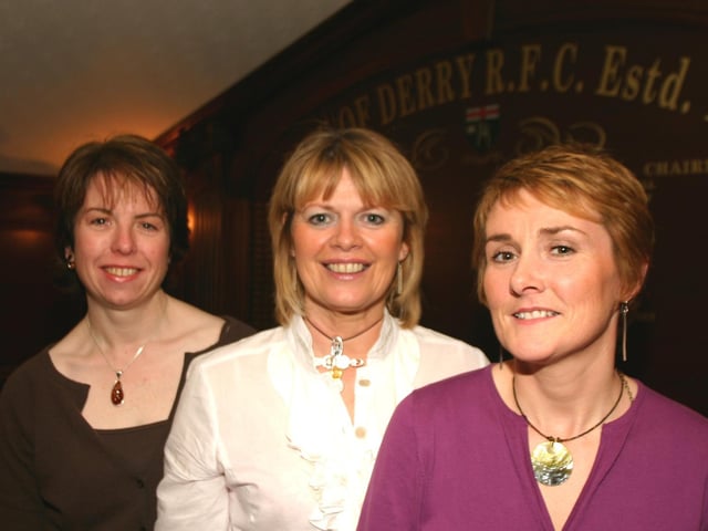 The Three London Marathon hopeful's left to right Evelyn Craig, Kathleen McDermott and Theresa Timlin who are running in aid of the Foyle Hospice. 679/ dd : Parties in December 2005.