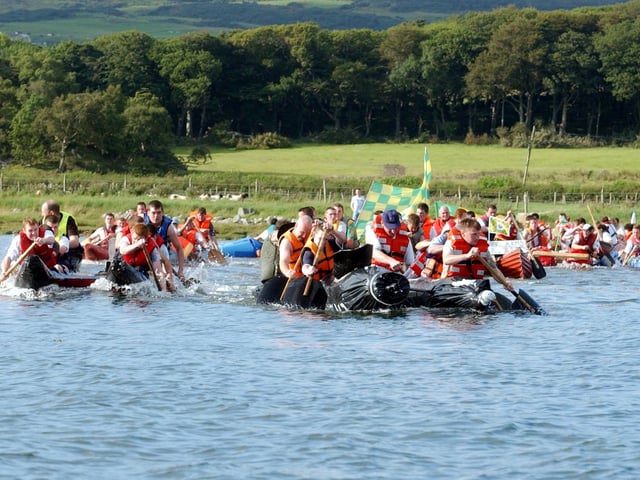 Some participants at the Malin Raft Race.