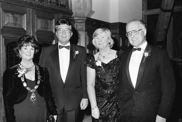 The Mayor, Annie Courtney, with a group at a charity ball in the Guildhall.